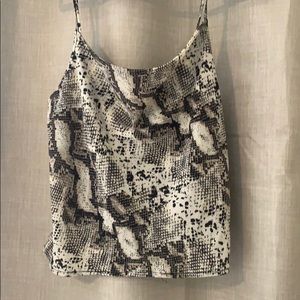 Snakeskin cowl neck tank